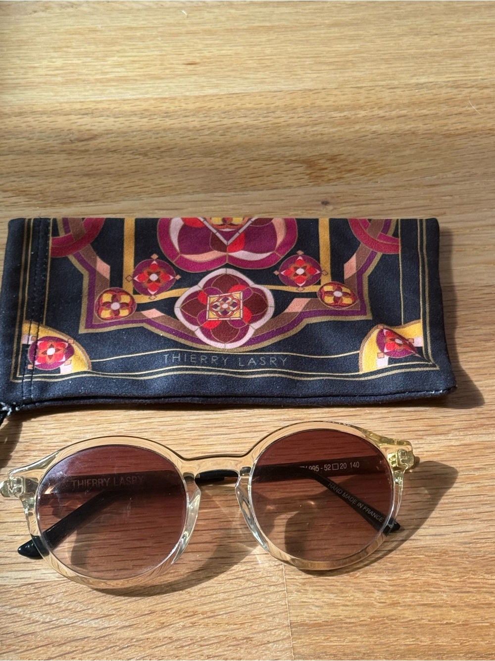 Thierry Lasry SILENTY Round Gold Sunglasses with Brown Gradient Lenses